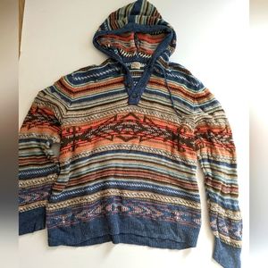 Faherty mens knit button up hoodie XL